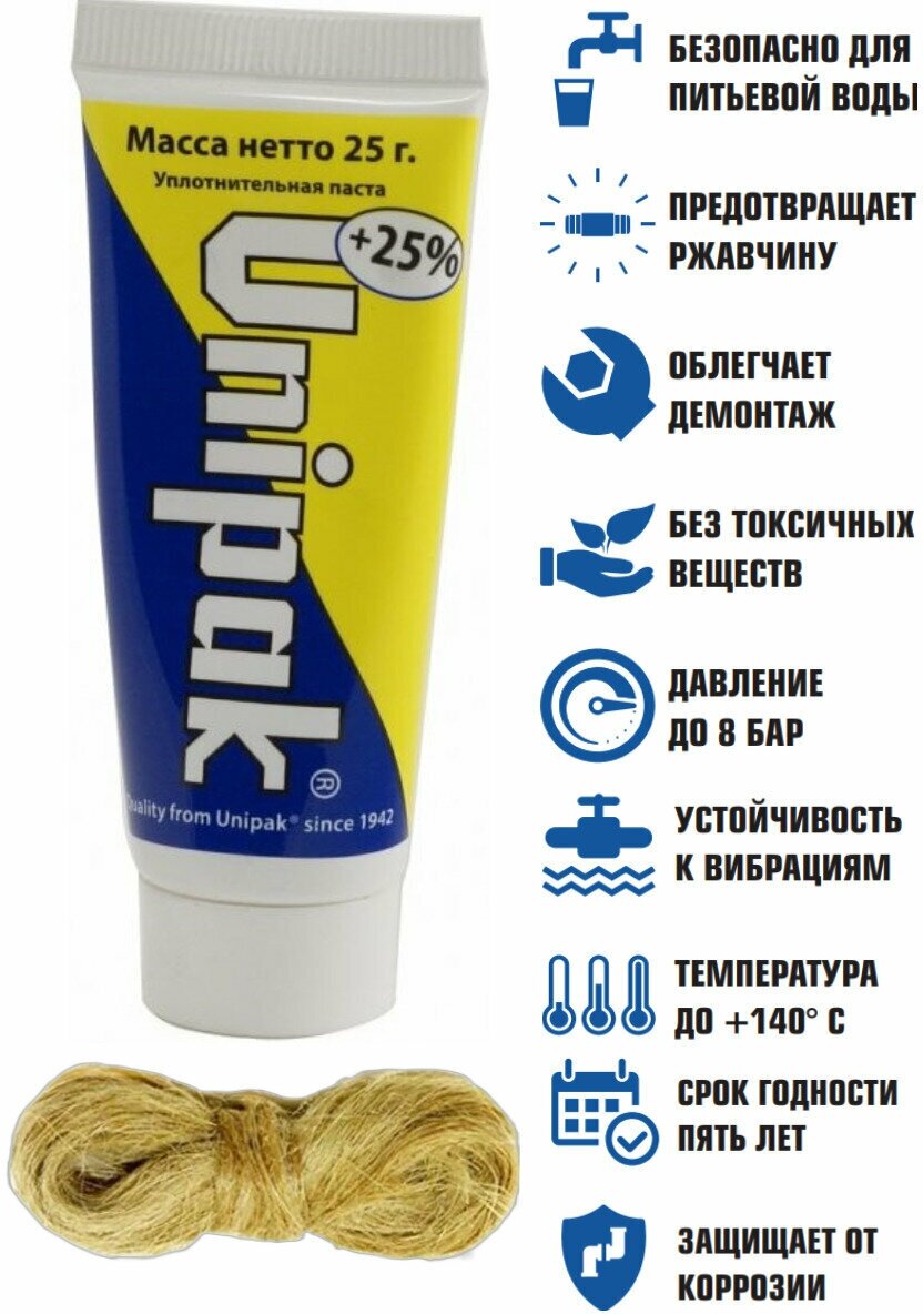 Комплект №1 UNIPAK (паста 25 г + лён 13 г