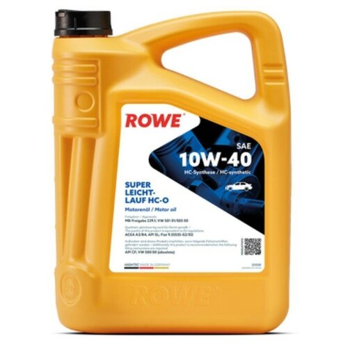 ROWE 20058-0010-99 Масло Моторное 10w-40 Rowe 1л Нс-Синтетика Hightec Super Leichtlauf Hc-O A3/B4