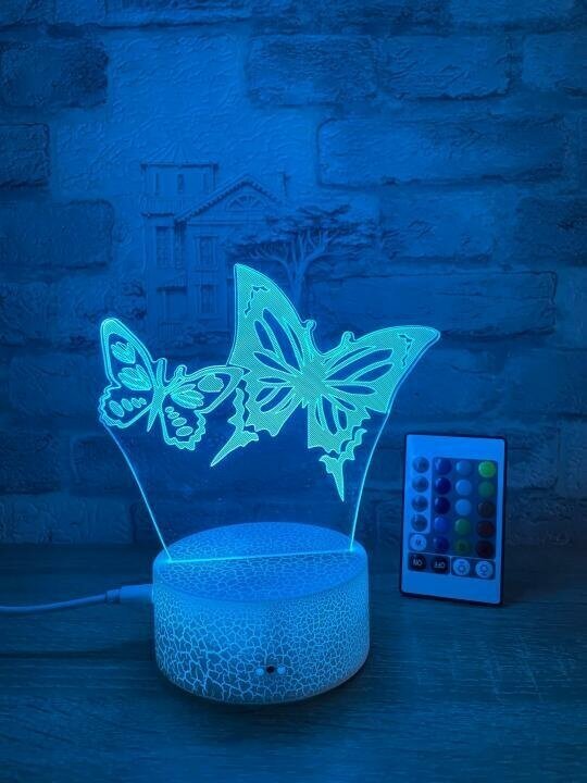 3D Светильник Бабочки . с пультом