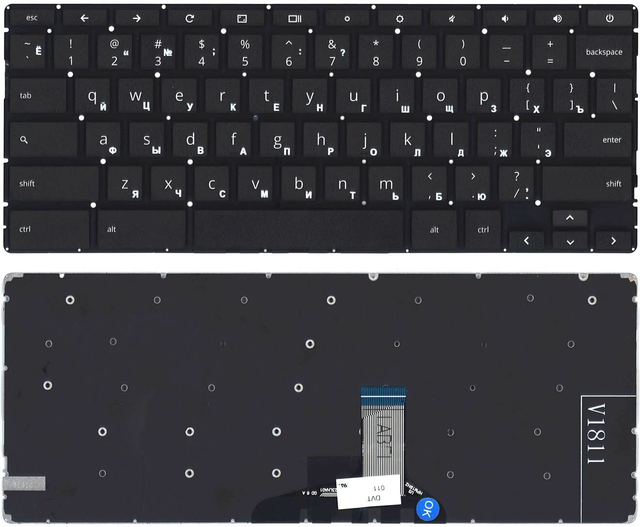 Клавиатура для HP Chromebook 14A-NA Series, черная