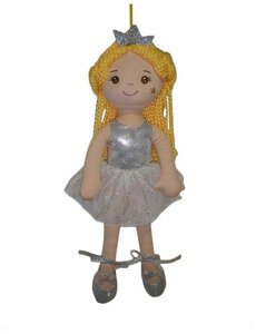 Фото Кукла ABtoys Мягкое сердце, мягконабивная Принцесса в серебрянном блестящем платье и короной, 38 см