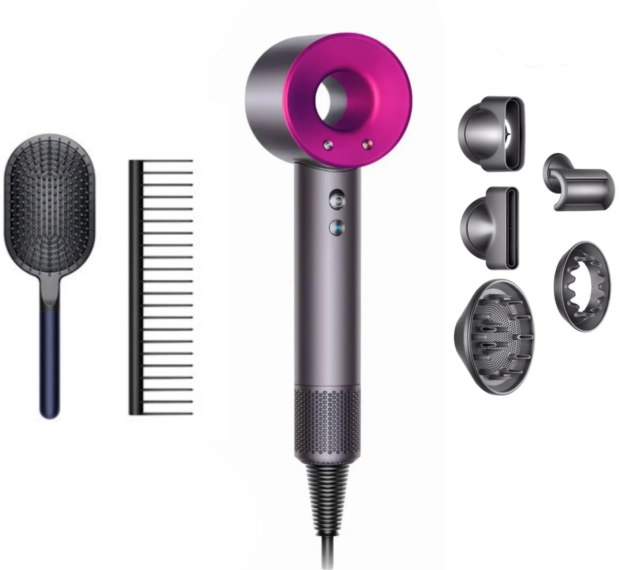 Фен Dyson Supersonic HD08 Nickel/Fuchsia (Никель/Фуксия) + Подарок 2 расчески EU - фотография № 1