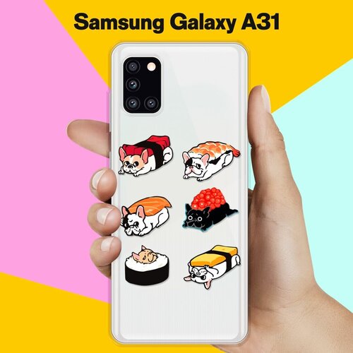 Силиконовый чехол Суши-собачки на Samsung Galaxy A31 силиконовый чехол суши собачки на samsung galaxy a20