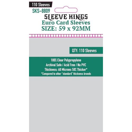 Протекторы для настольных игр Sleeve Kings Euro Card (59x92мм) - 110шт, 60 микрон