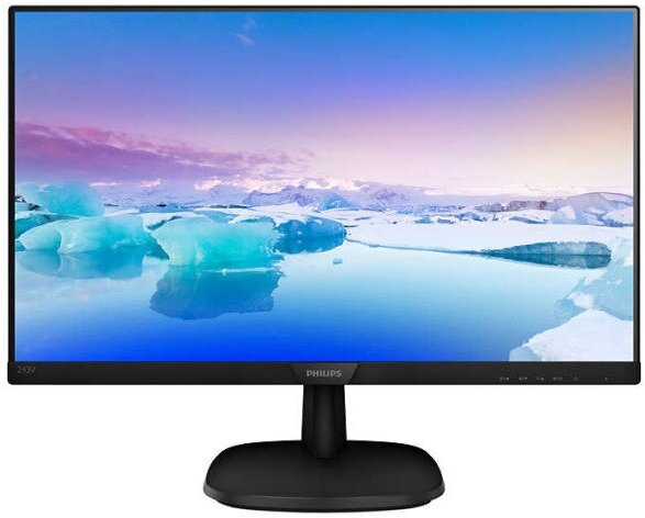 23,8" Philips 243V7QSB 1920x1080, LED, 16:9, IPS, 250cd, 1000:1, 10M:1, 8ms, 178/178, VGA, DVI-D, 60Hz, Tilt, Внутр, VESA, Black, 3y,