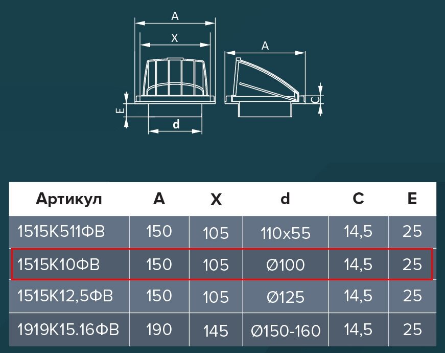 1515К10ФВ беж Стенной выход с обратным клапаном 150x150 с фланцем Ø100 (бежевый) ERA - фото №10