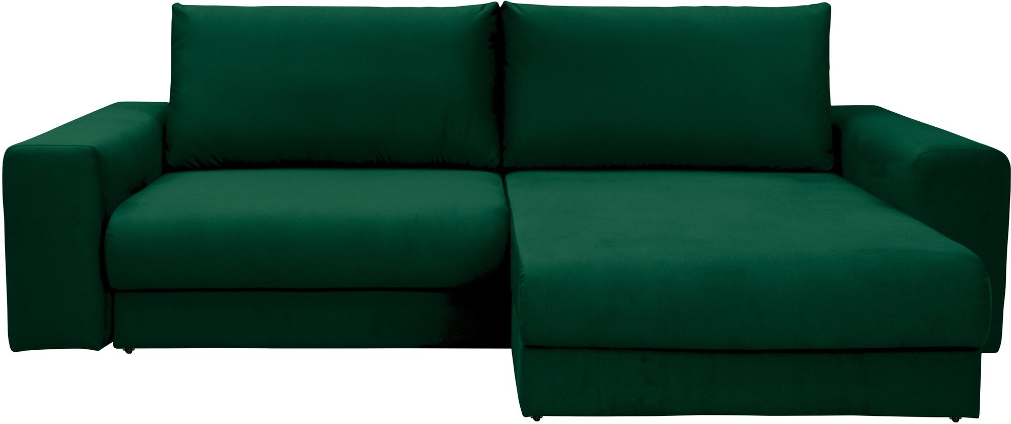 Диван-кровать угловой Лофт зеленый, правый угол, Независимый Пружинный Блок, механизм выкатная Еврокнижка, 250х155х65 см