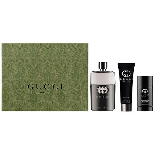 Gucci Мужской Gucci Guilty pour homme Набор: туалетная вода (edt) 90мл, гель для душа 50мл, дезодорант стик 75мл