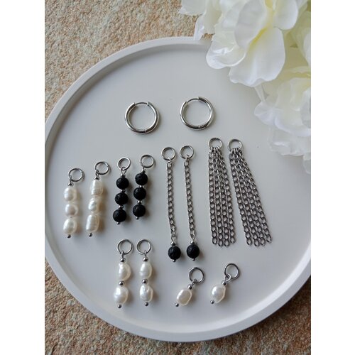 Серьги трансформеры Академия Важности, жемчуг культивированный, серебряный, белый