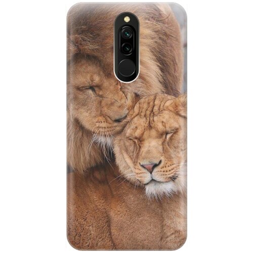 фото Ультратонкий силиконовый чехол-накладка для xiaomi redmi 8 с принтом "милые львы" gosso