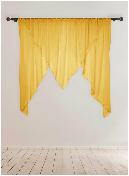 Комплект штор Надежда, тюль (вуаль), ширина 325, высота 180 см, Желтый