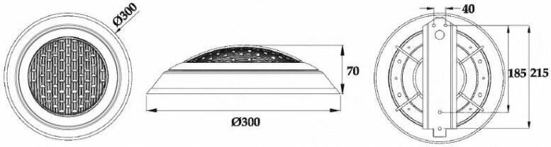 Подводный светильник PoolKing, LED, белый холодный, накладной, бетон, 25Вт, 12В AC, AISI-304 - фотография № 3