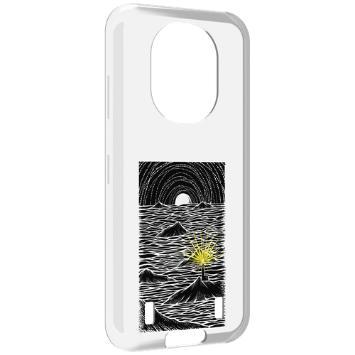 Чехол MyPads маяк в черно белом море для Oukitel WP16 задняя-панель-накладка-бампер