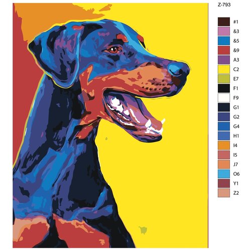 Картина по номерам Z-793 Доберман 60x80 картина по номерам z 276 riverdale 60x80