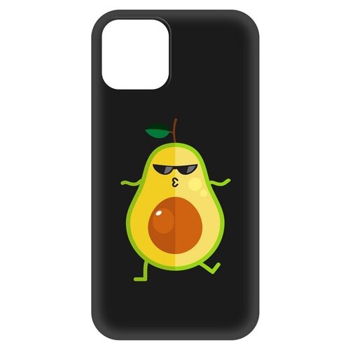 фото Чехол-накладка krutoff soft case авокадо стильный для apple iphone 12 mini черный krutoff group