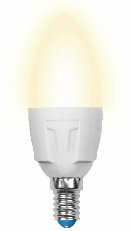 Светодиодная лампа свеча Белый теплый 7.0W UL-00002413 LED-C37 7W/WW/E14/FR PLP01WH PLP01WH яркая