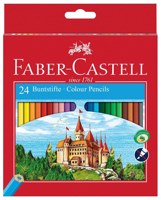 Карандаши цветные Faber-Castell, 24цв, заточен.