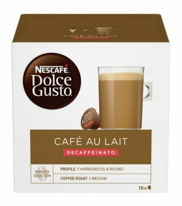 Капсулы DOLCE GUSTO Cafe Au Lait Decaffeinato 6х16 капсул / Нескафе Дольче Густо без кофеина 96шт - фотография № 2