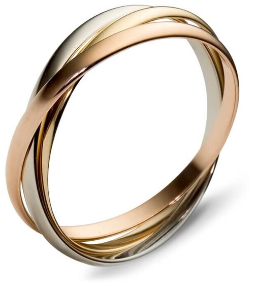 Тройное кольцо Тринити «Картье» из комбинированного золота шир. 3,1 мм