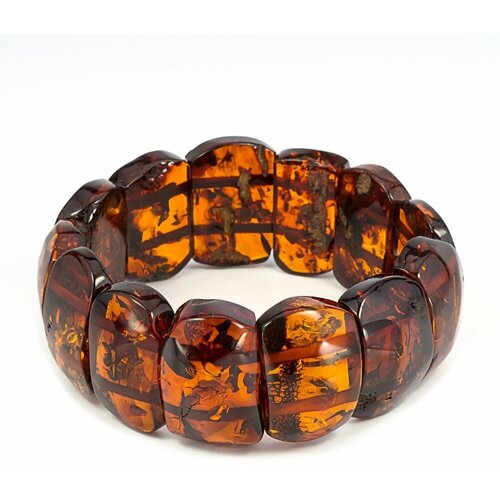 Браслет Amberprofi, янтарь винтажный граненый браслет из объемных медовых янтарных пластин