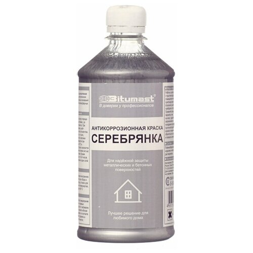 Краска антикоррозионная Bitumast серебристая глянцевая 05 л 790₽