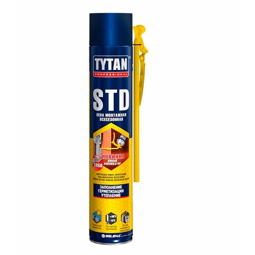 Пена монтажная бытовая Tytan Professional STD эрго, всесезонная, 750 мл