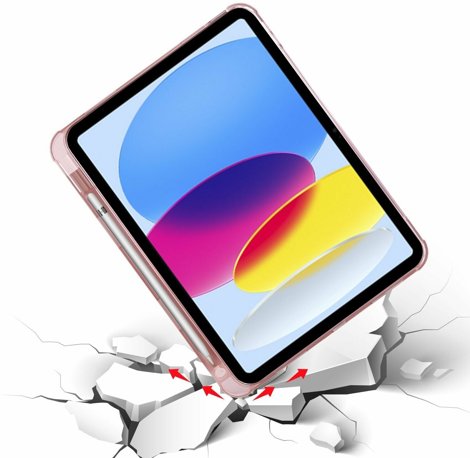 Чехол iPad 10 109" (2022) с держателем для стилуса розовый