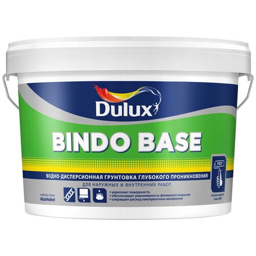 Грунтовка Dulux Bindo Base, 10 л dulux bindo base грунтовка универсальная глубокого проникновения концентрат 1 1 9л