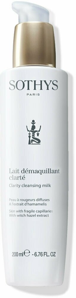 Sothys, Очищающее молочко для умывания лица и снятия макияжа для чувствительной кожи и кожи с куперозом Clarity Cleansing Milk, 200 мл.