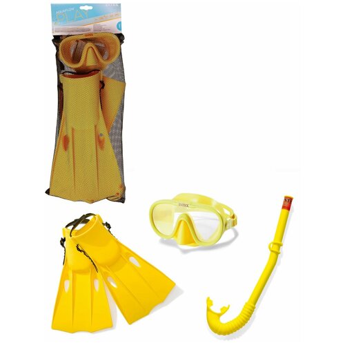 Набор для подводного плавания Intex «Искатель приключений / Master class Swim Set» 55655, маска, трубка, ласты, от 8 лет