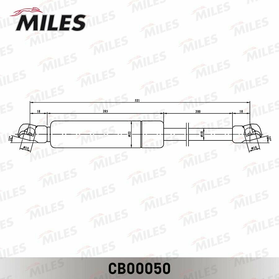 MILES CB00050 Амортизатор кр. багажника VW TIGUAN 1шт