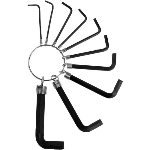 Набор ключей усиленных шестигранных на кольце, 1.5 - 10 мм, 10 шт.