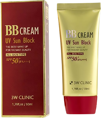 3W Clinic Крем BB для лица солнцезащитный - BB cream uv sun block, 50мл