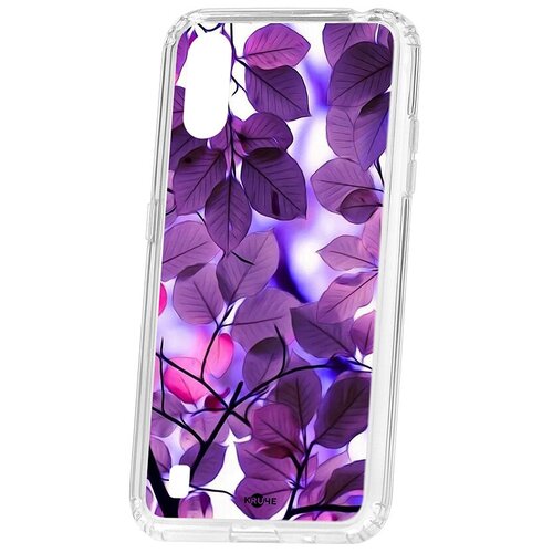 фото Чехол на самcунг а01 kruche print purple leaves кruче