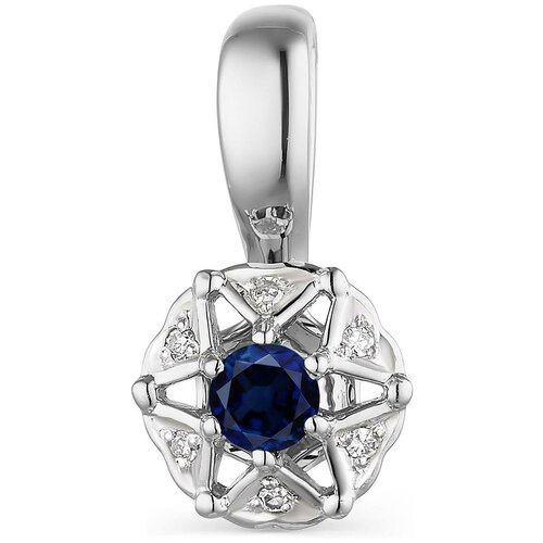 фото Алькор подвеска с сапфиром и бриллиантами из белого золота 33538-202