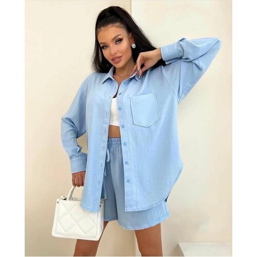 фото Костюм, размер 46, голубой без бренда