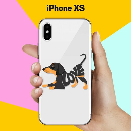 Силиконовый чехол Такса Love на Apple iPhone Xs силиконовый чехол такса love на apple iphone 7 plus