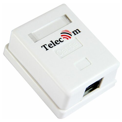 Розетка Telecom TC-SB-1-8P8C-C5E-WH держатель кабеля для розеток rj45 cat5e 2p tc sb 2 8p8c c5e wh tv com