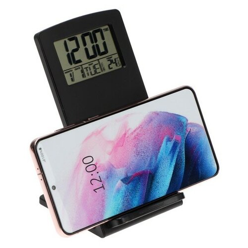 Термометр Luazon LTR-02 электронный 10 Вт будильник беспроводная зарядка черный 243800₽