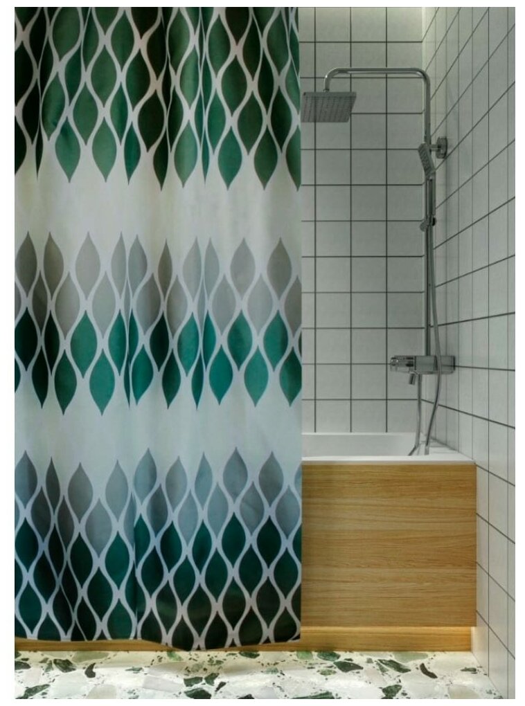 Штора для ванной зеленая шторка для ванны занавес в ванную