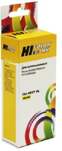 Картридж Hi-Black CLI-451XL-Y для Canon PIXMA iP7240/MG6340/MG5440, Y, желтый