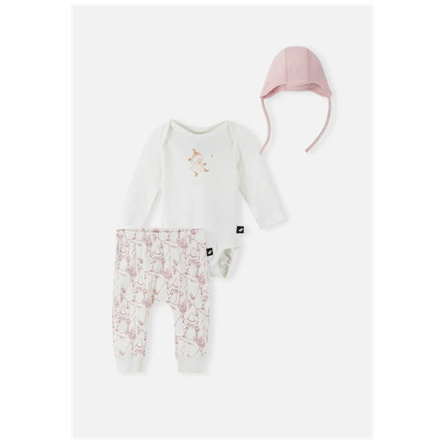 фото Комплект одежды reima детский, боди и чепчик и брюки, повседневный стиль, размер 62, коричневый