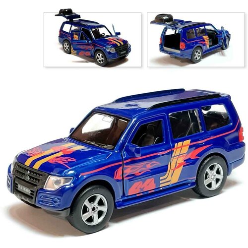 Машинка коллекционная Mitsubishi Pajero, инерционная, металлическая, синий, Технопарк, 12 см