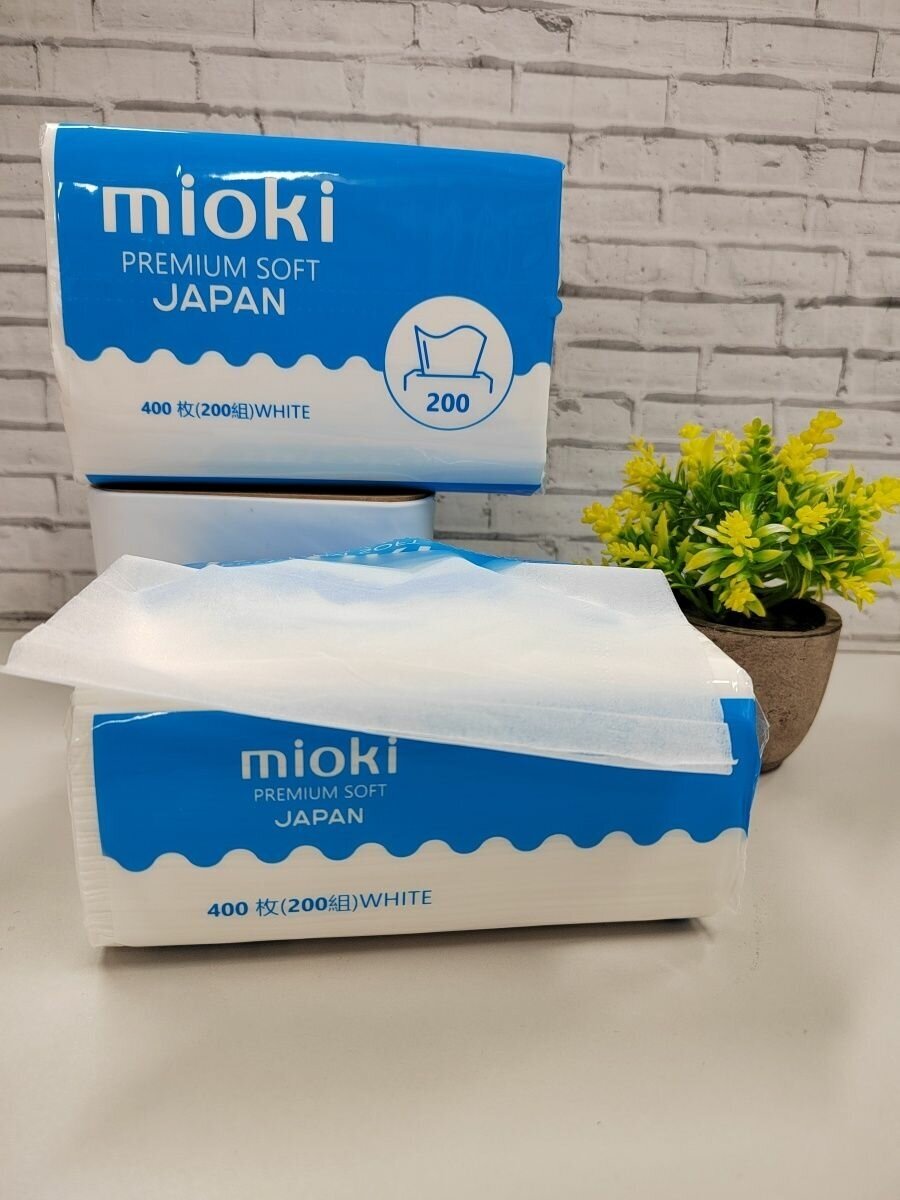 Салфетки бумажные двухслойные Mioki 200*2 уп - фотография № 4