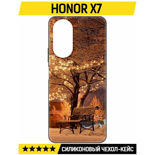 Чехол-накладка Krutoff Soft Case Зимний парк для Honor X7 черный чехол накладка krutoff soft case зимний парк для honor x8a черный