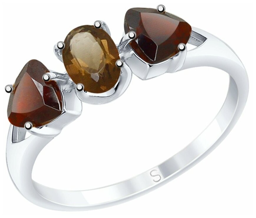 Серебряное кольцо с полудрагоценными вставками SOKOLOV 92011589 