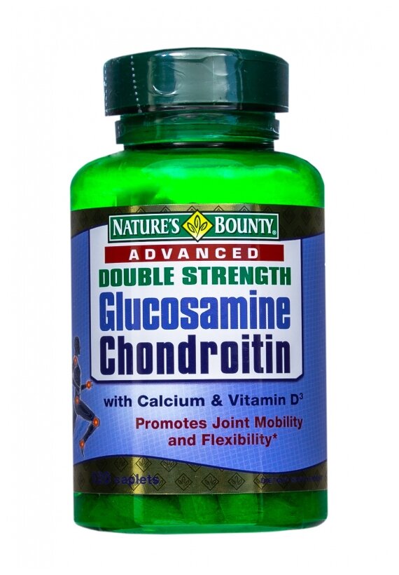 Nature's Bounty Глюкозамин-Хондроитин плюс с кальцием и витамином Д таб., 120 шт.