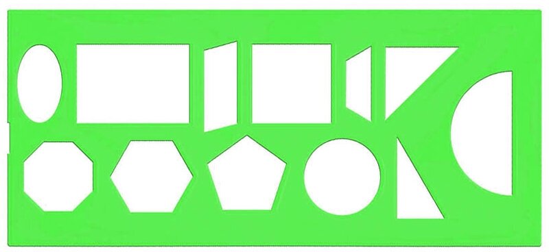 Трафарет геометрических фигур СТАММ, пластиковый, зеленый, 2 шт