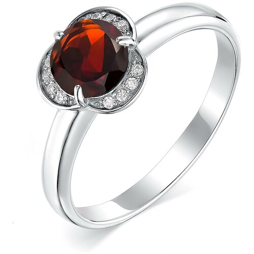 фото Алькор кольцо с гранатом и фианитами из серебра 01-0472-00гр-00, размер 17