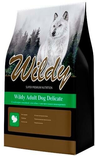 Wildy Adult Dog Delicate Сухой корм с индейкой для собак с чувствительным пищеварением 15кг